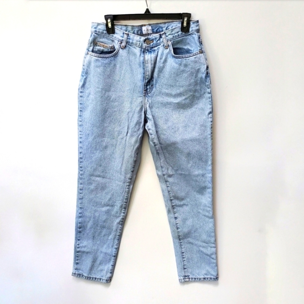VINTAGE CALVIN KLEIN Light Denim 90s Jeans Sz 12 - Picture 1 of 16